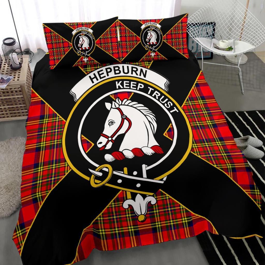 Hepburn Clan Bedding Set, Scottish Tartan Hepburn Clan Bedding Set Luxury Style