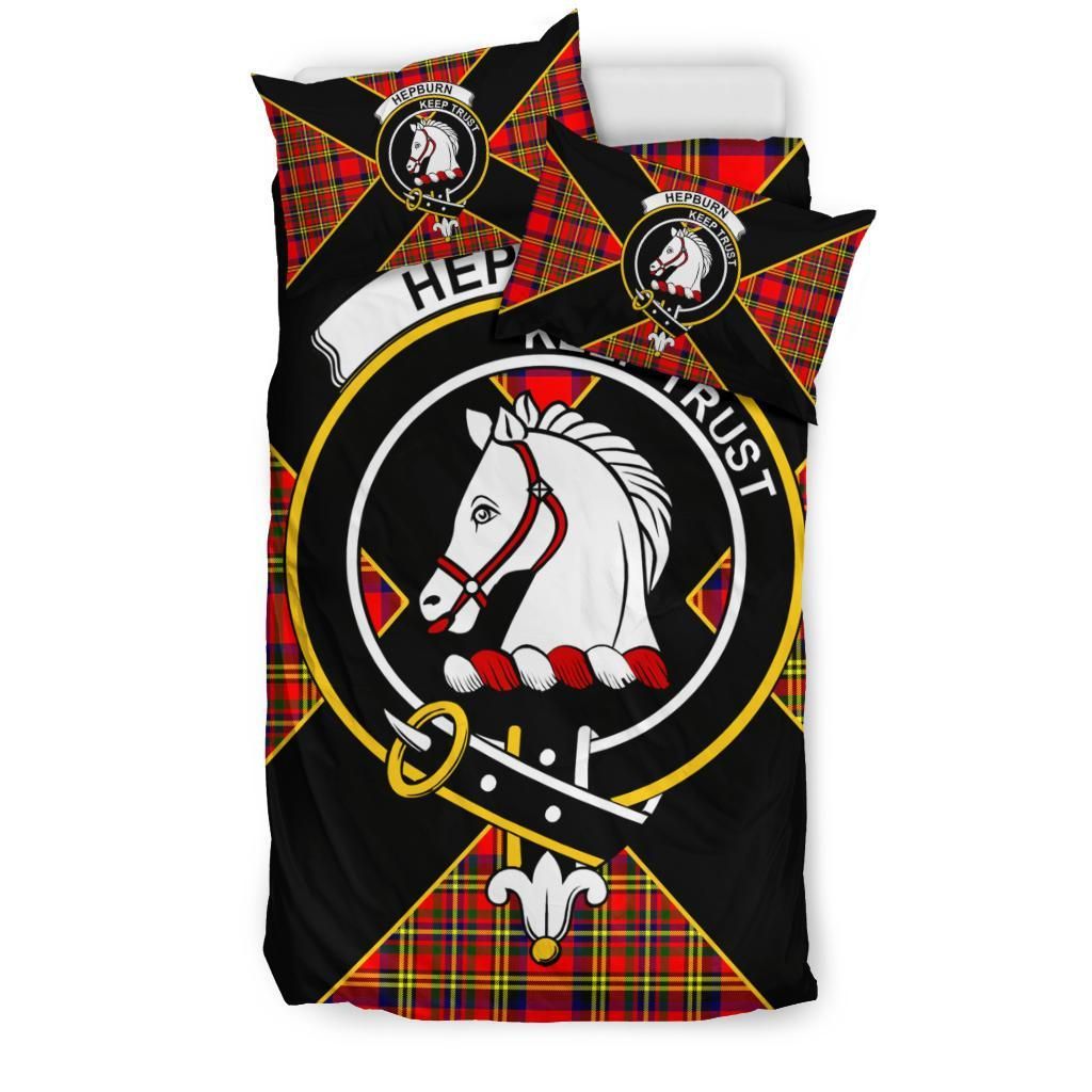 Hepburn Clan Bedding Set, Scottish Tartan Hepburn Clan Bedding Set Luxury Style