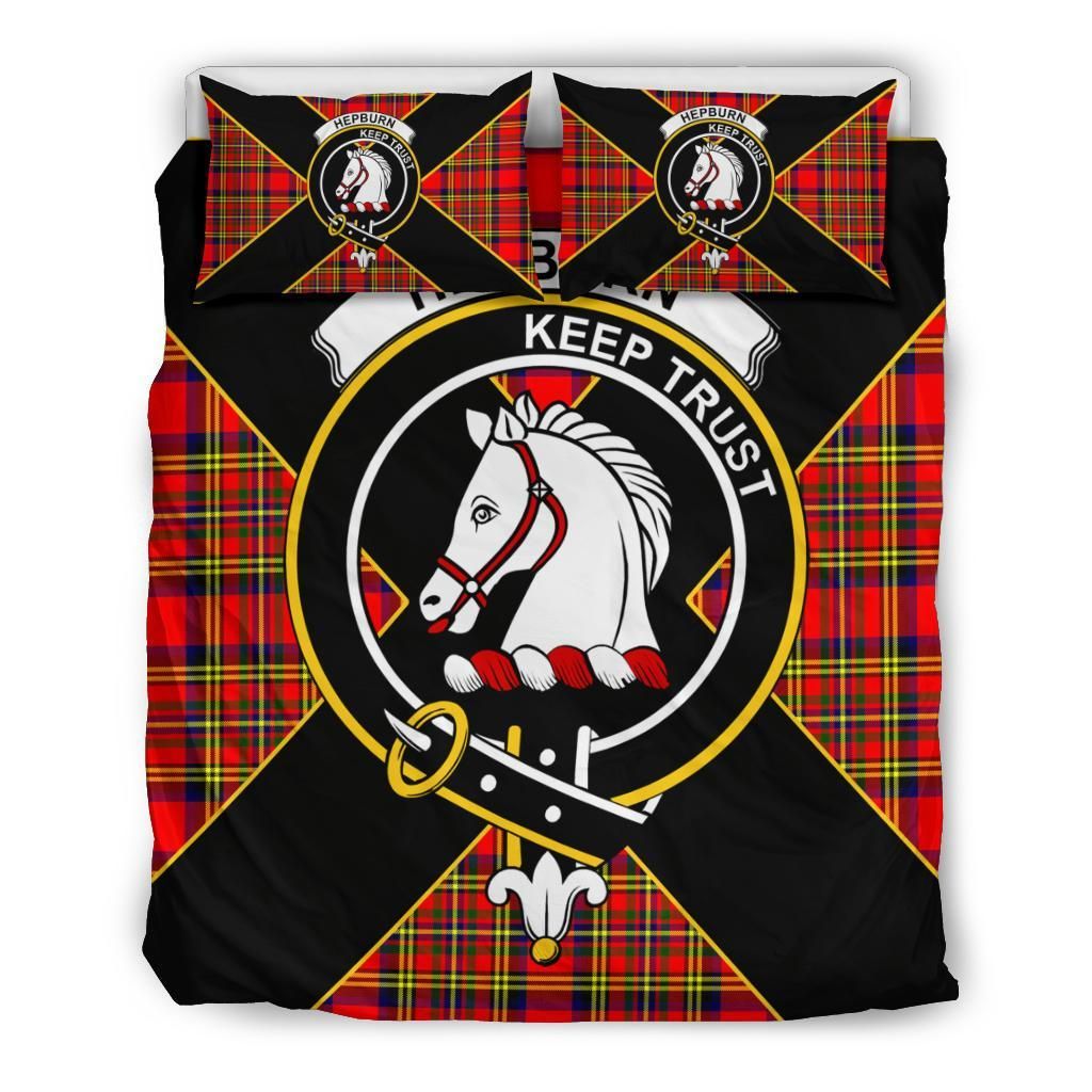Hepburn Clan Bedding Set, Scottish Tartan Hepburn Clan Bedding Set Luxury Style