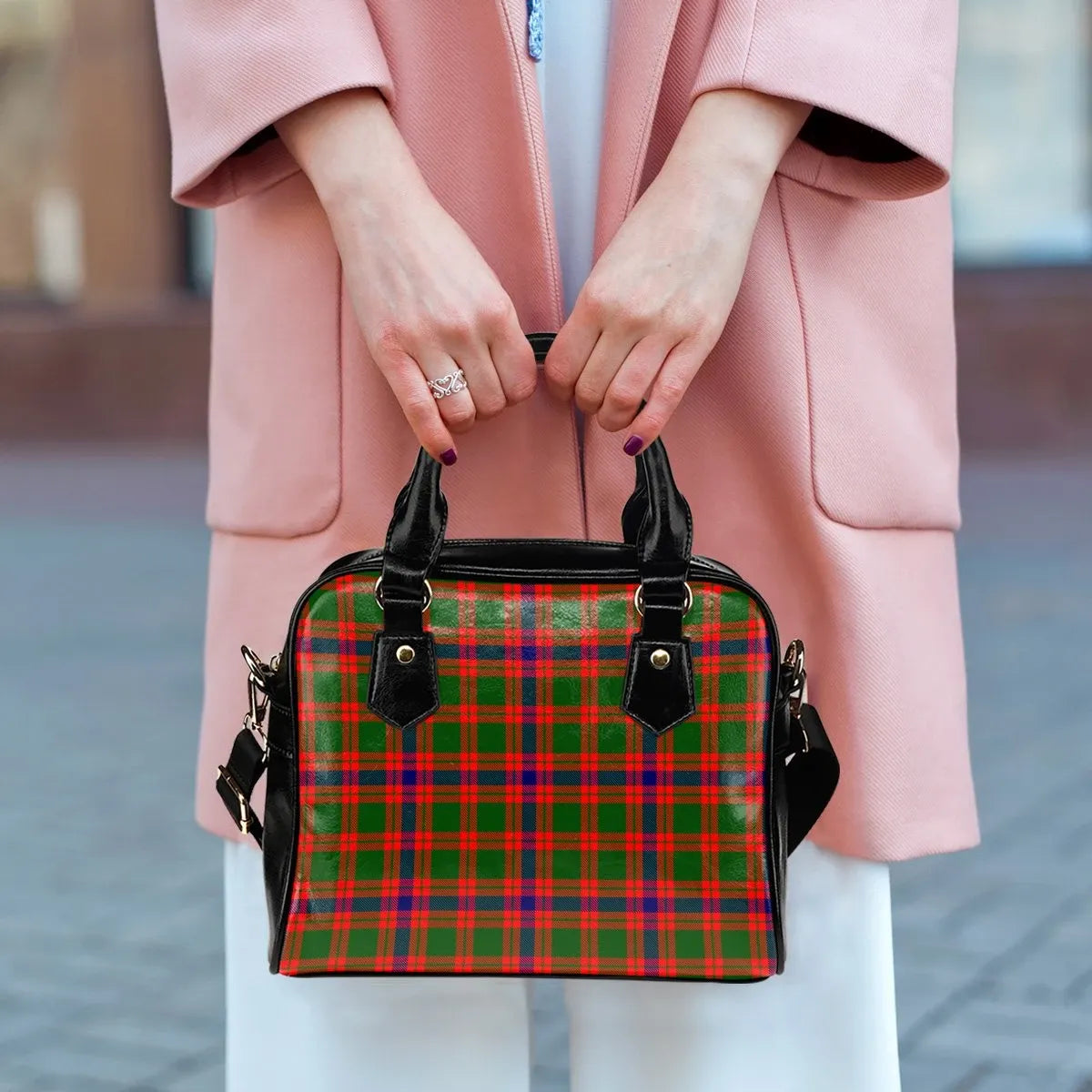 Skene Modern Tartan Plaid Shoulder Handbag