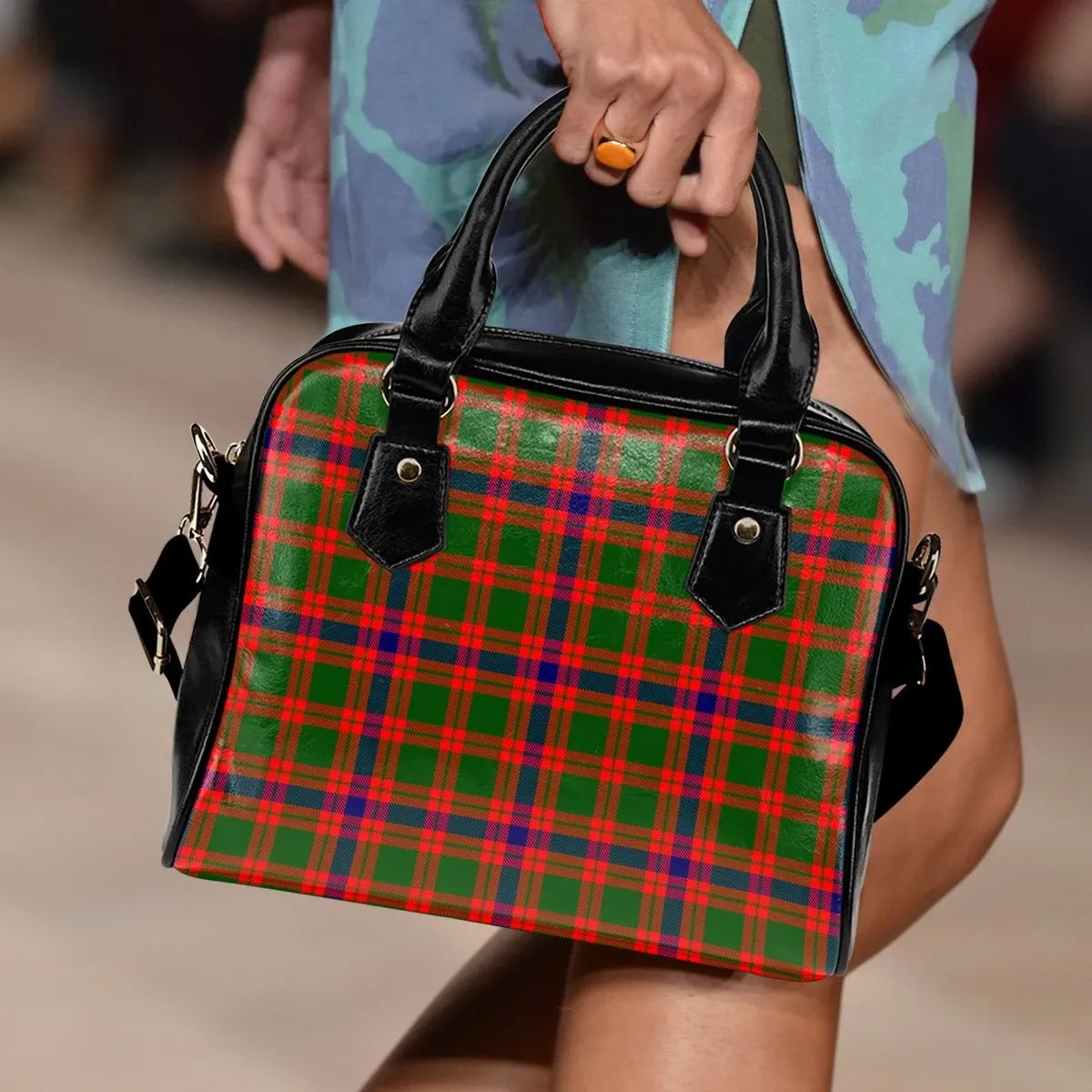 Skene Modern Tartan Plaid Shoulder Handbag