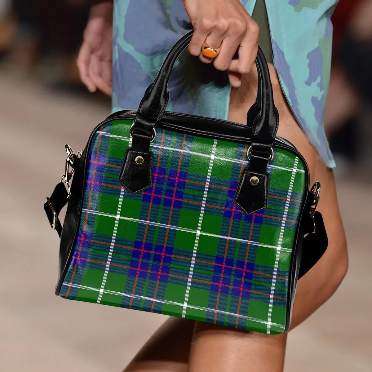 MacIntyre Hunting Modern Tartan Plaid Shoulder Handbag