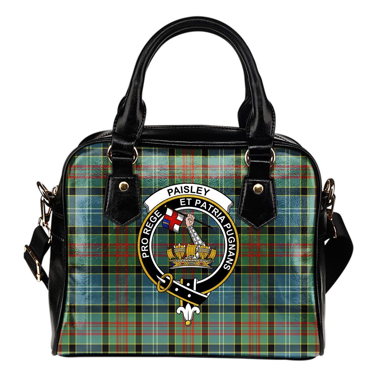 Paisley District Tartan Crest Shoulder Handbag