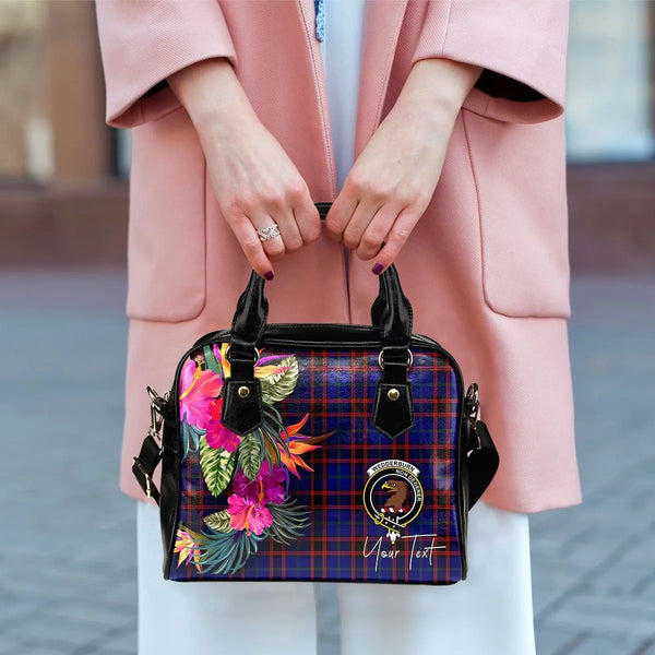 Wedderburn Tartan Hibiscus Shoulder Handbag