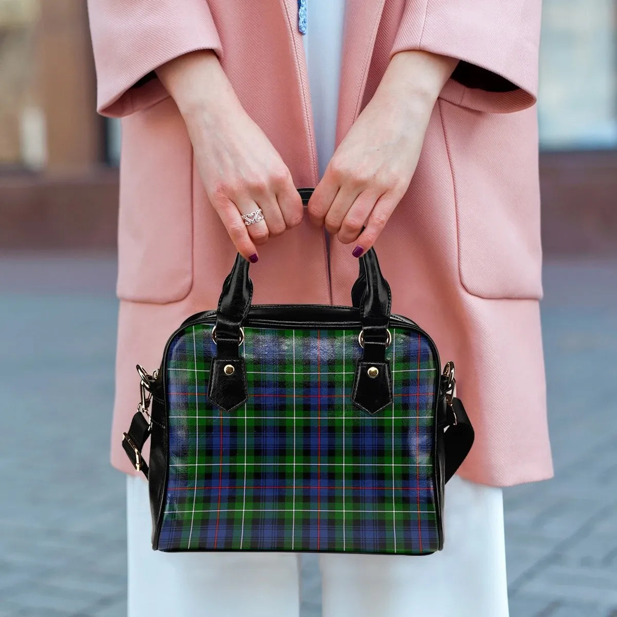 MacKenzie Modern Tartan Plaid Shoulder Handbag