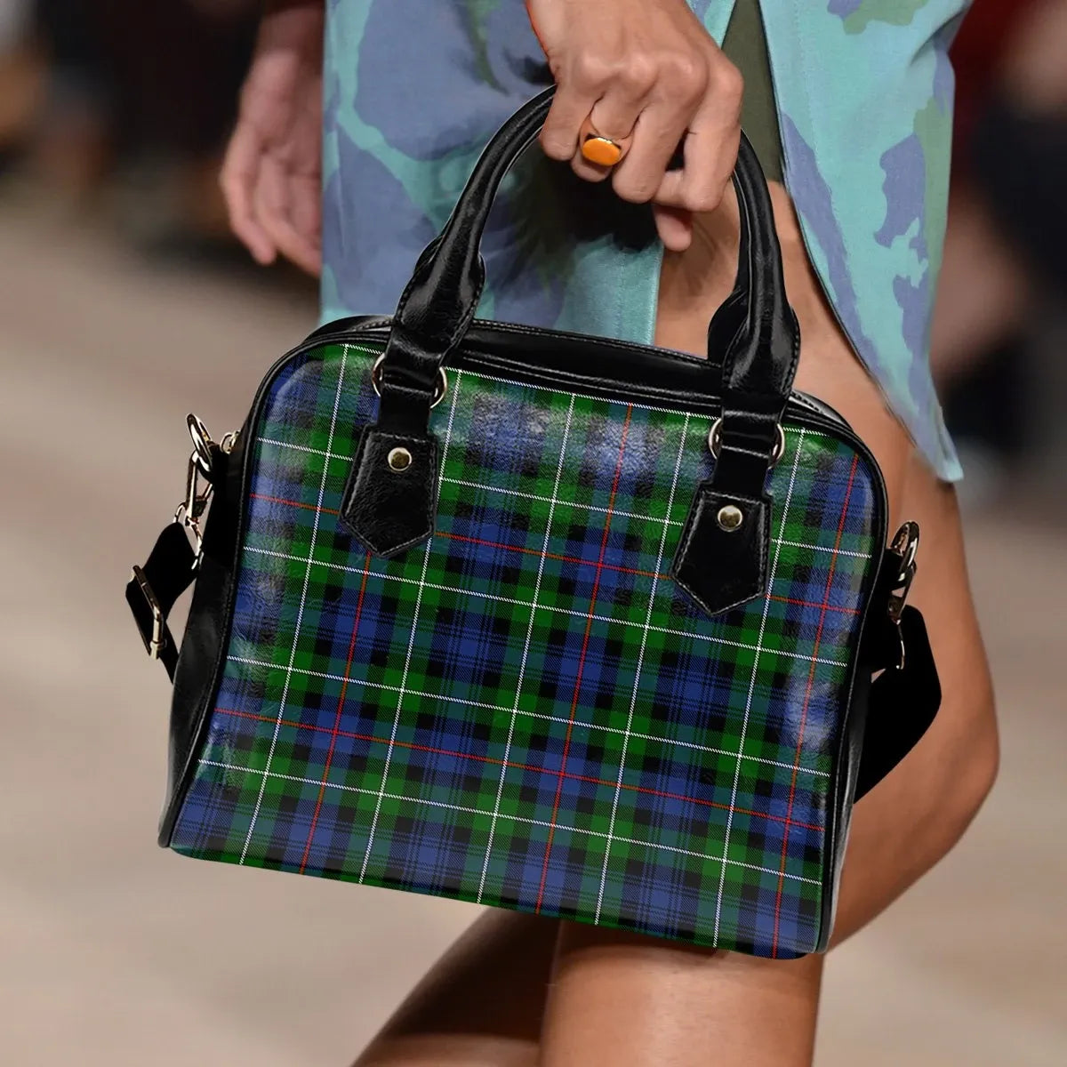 MacKenzie Modern Tartan Plaid Shoulder Handbag