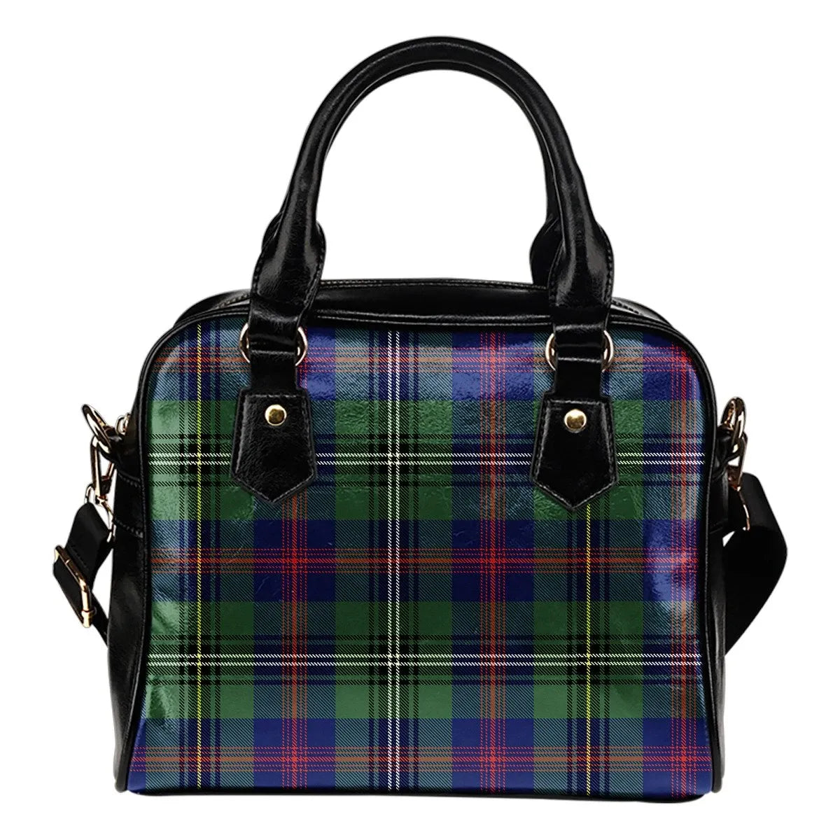 Wood Modern Tartan Plaid Shoulder Handbag