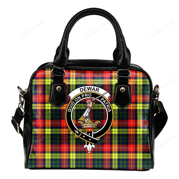 Dewar Tartan Crest Shoulder Handbag