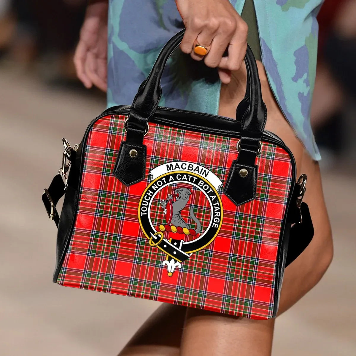 Macbain Tartan Crest Shoulder Handbag