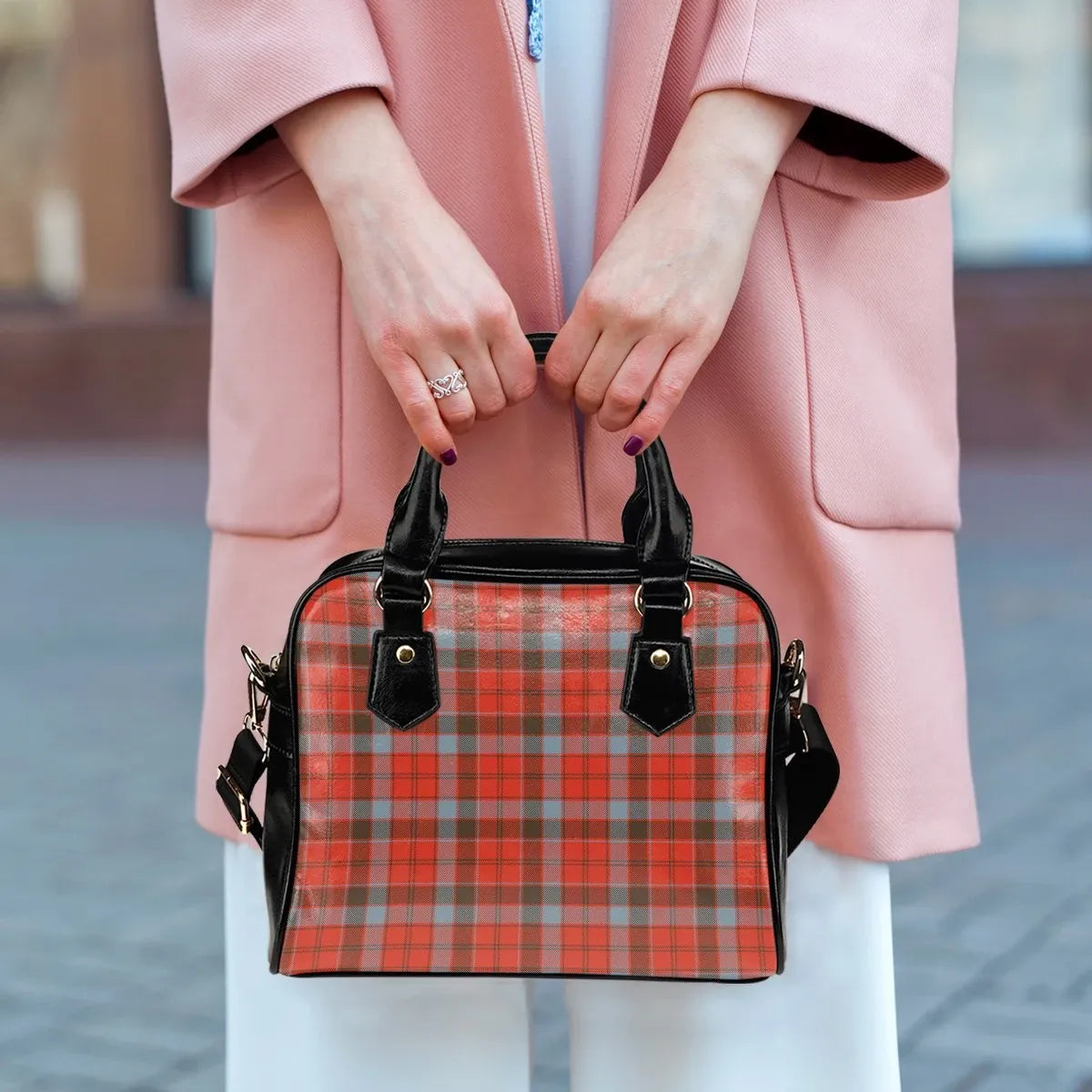 Robertson Weathered Tartan Plaid Shoulder Handbag