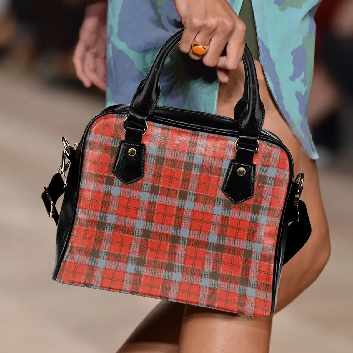 Robertson Weathered Tartan Plaid Shoulder Handbag