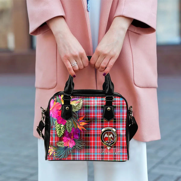 Straiton Tartan Hibiscus Shoulder Handbag