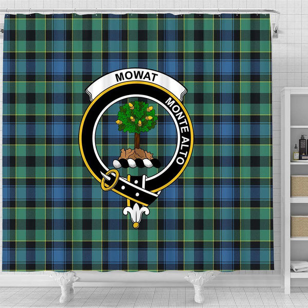 Mowat (of Inglistoun) Tartan Crest Shower Curtain