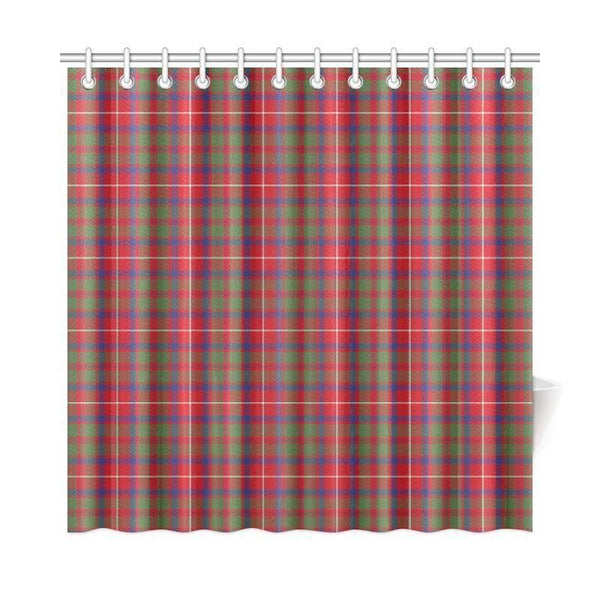 Shaw Red Modern Tartan Plaid Shower Curtain