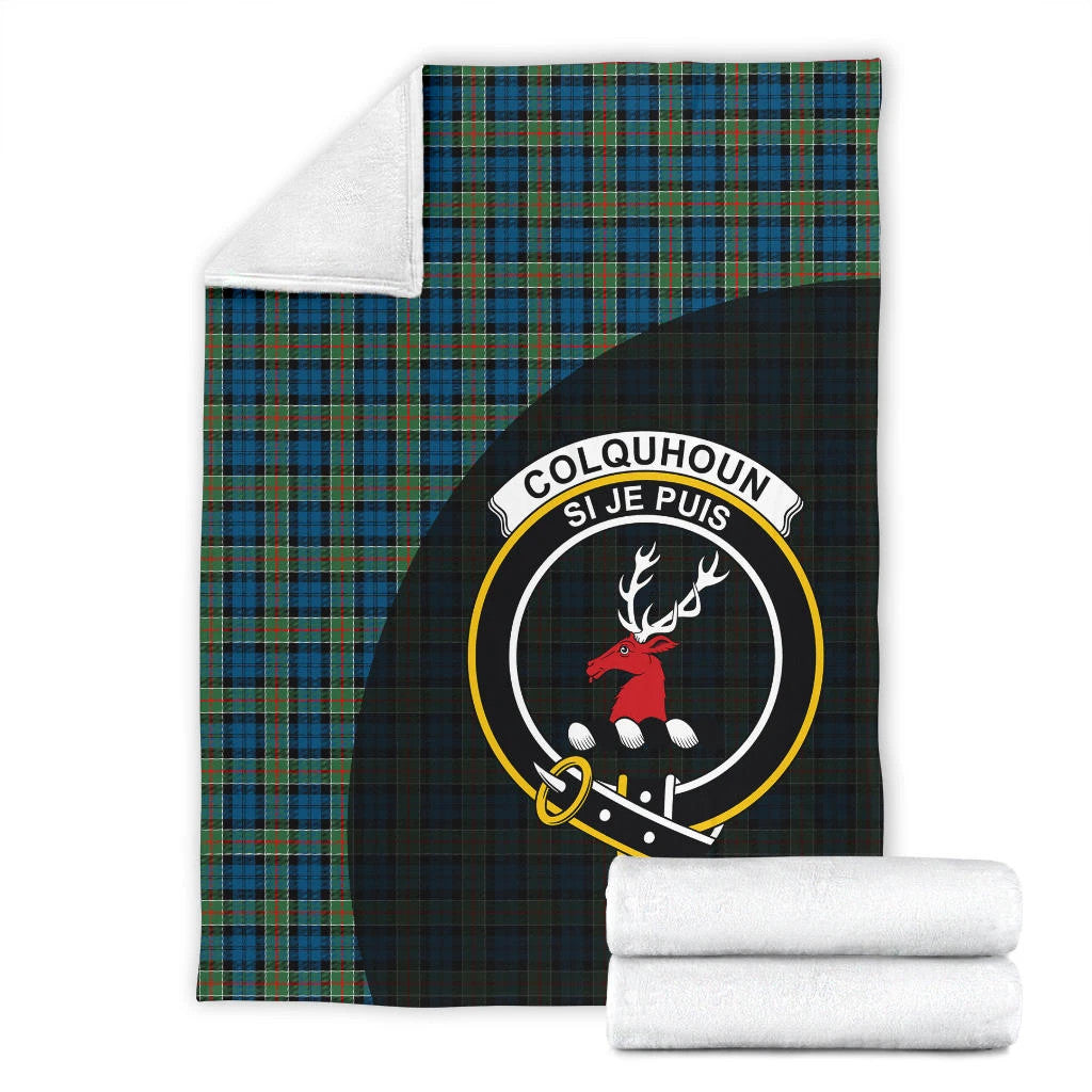 Colquhoun Ancient Clan Blanket, Scottish Tartan Colquhoun Ancient Clans Blanket Wave Style