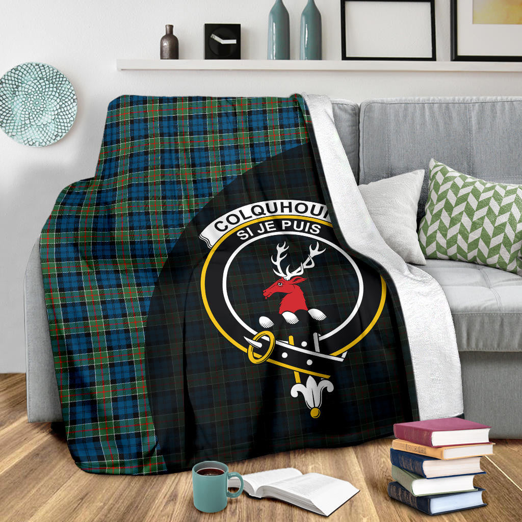 Colquhoun Ancient Clan Blanket, Scottish Tartan Colquhoun Ancient Clans Blanket Wave Style