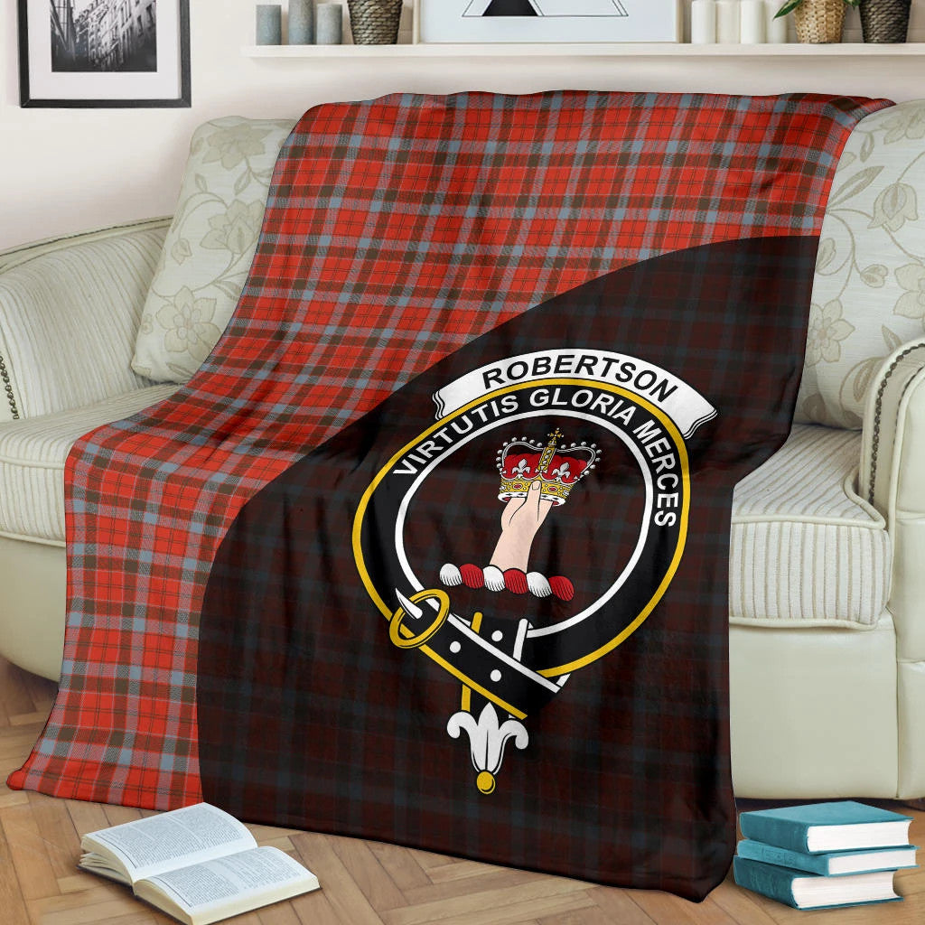 Robertson Weathered Clan Blanket, Scottish Tartan Robertson Weathered Clans Blanket Wave Style