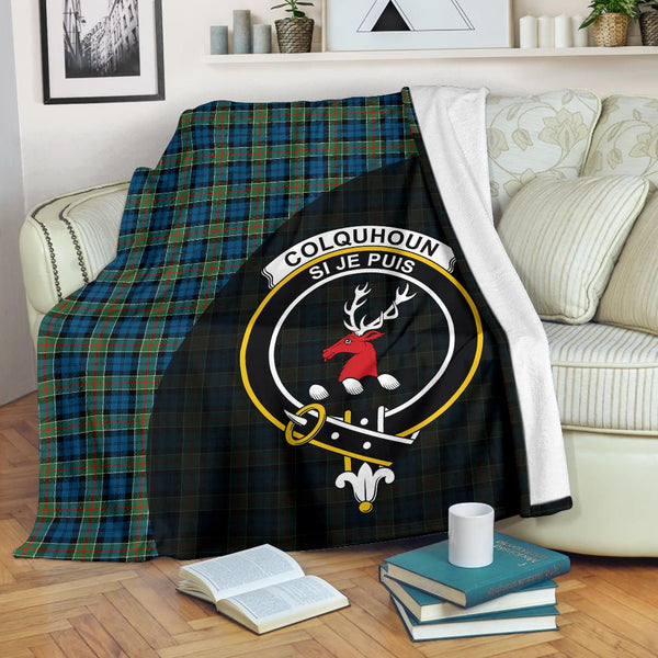 Colquhoun Ancient Clan Blanket, Scottish Tartan Colquhoun Ancient Clans Blanket Wave Style