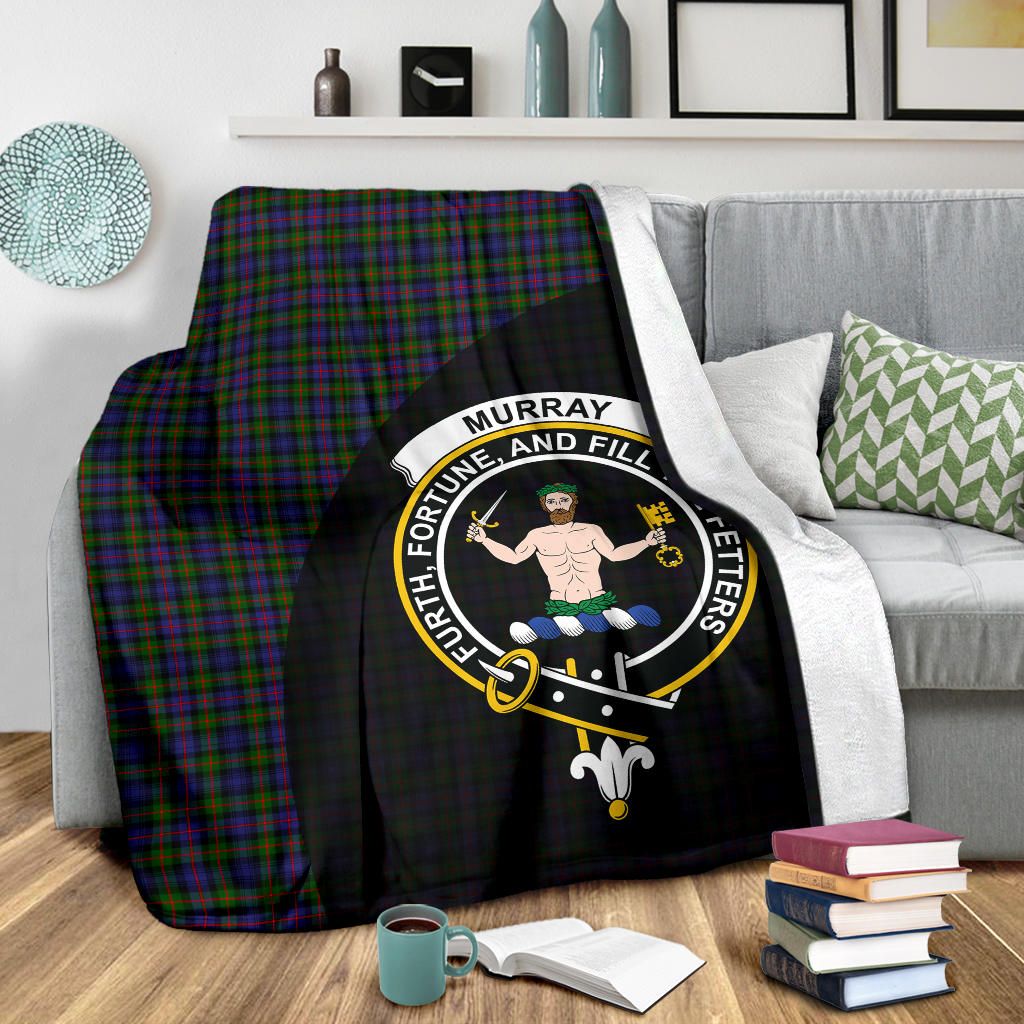 Murray (of Atholl) Crest Premium Blanket - Black Celtic Cross Style