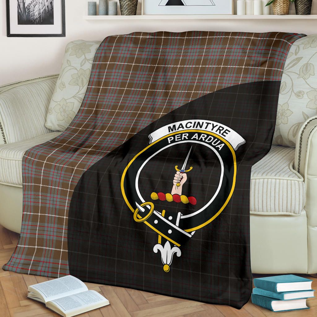 MacIntyre Hunting Weathered Clan Blanket, Scottish Tartan MacIntyre Hunting Weathered Clans Blanket Wave Style