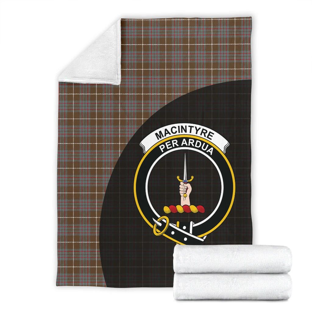 MacIntyre Hunting Weathered Clan Blanket, Scottish Tartan MacIntyre Hunting Weathered Clans Blanket Wave Style