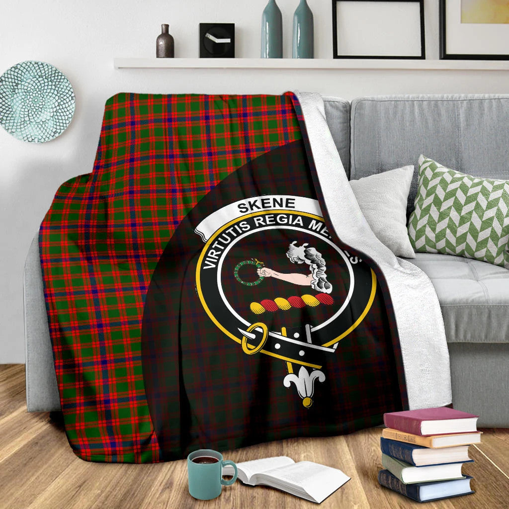 Skene Modern Clan Blanket, Scottish Tartan Skene Modern Clans Blanket Wave Style