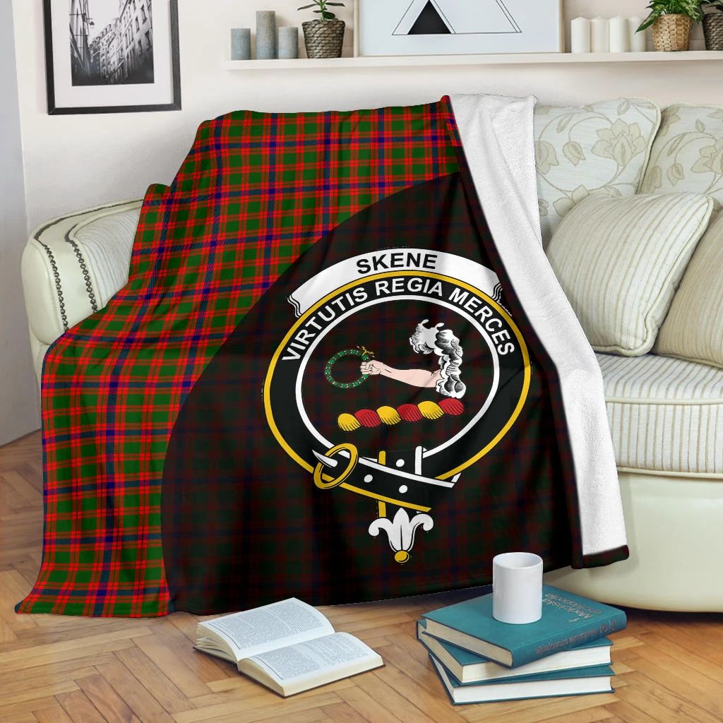 Skene Modern Clan Blanket, Scottish Tartan Skene Modern Clans Blanket Wave Style