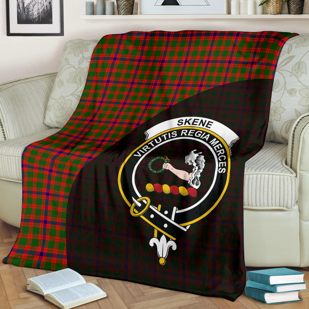 Skene Modern Clan Blanket, Scottish Tartan Skene Modern Clans Blanket Wave Style