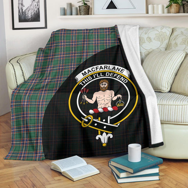 MacFarlane Hunting Ancient Clan Blanket, Scottish Tartan MacFarlane Hunting Ancient Clans Blanket Wave Style