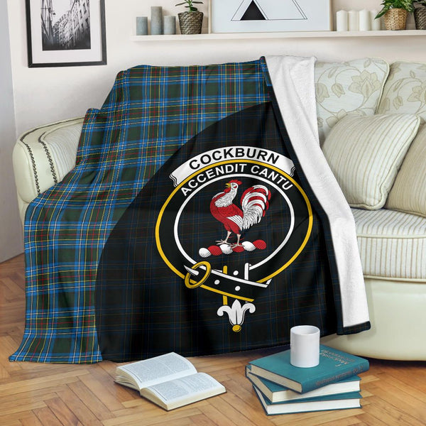 Cockburn Modern Clan Blanket, Scottish Tartan Cockburn Modern Clans Blanket Wave Style