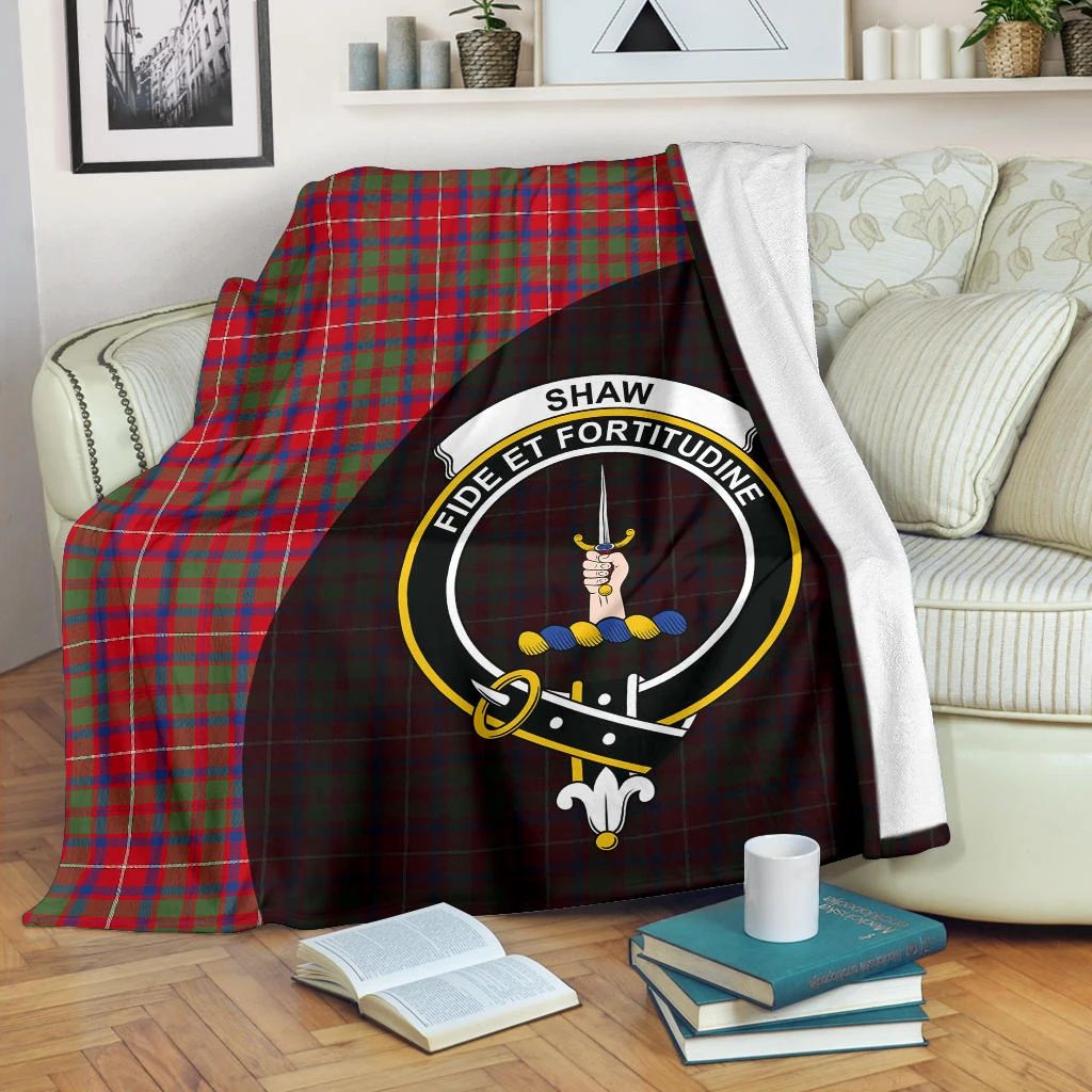 Shaw Red Modern Clan Blanket, Scottish Tartan Shaw Red Modern Clans Blanket Wave Style