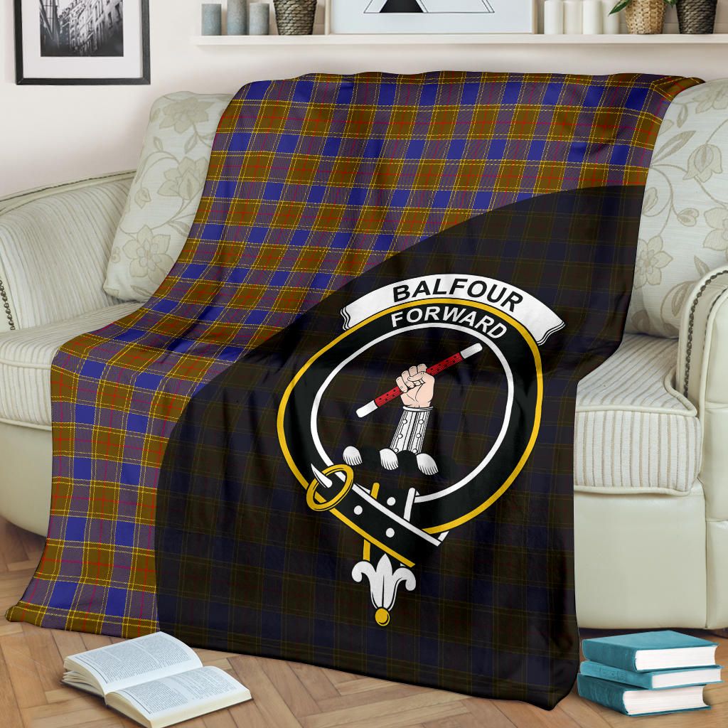 Balfour Modern Clan Blanket, Scottish Tartan Balfour Modern Clans Blanket Wave Style