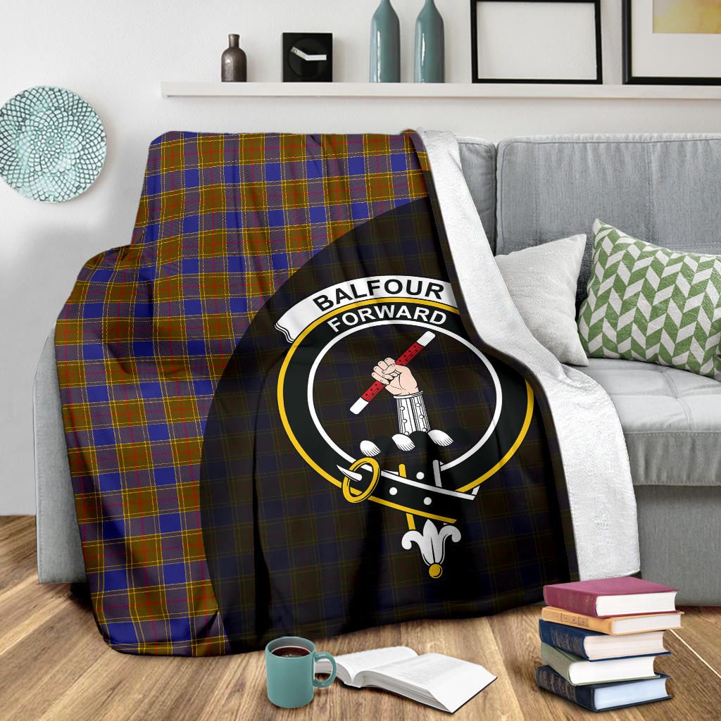 Balfour Modern Clan Blanket, Scottish Tartan Balfour Modern Clans Blanket Wave Style