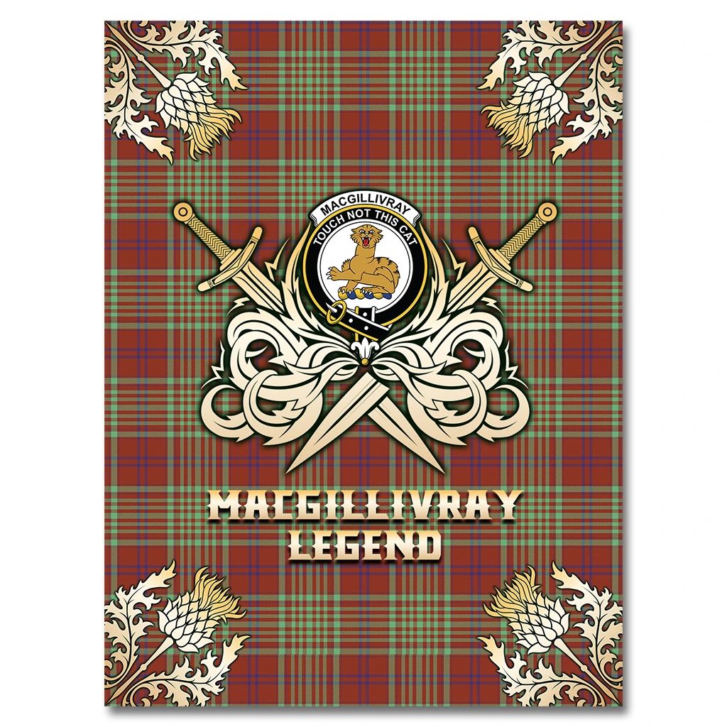 MacGillivray Modern Tartan Gold Courage Symbol Blanket