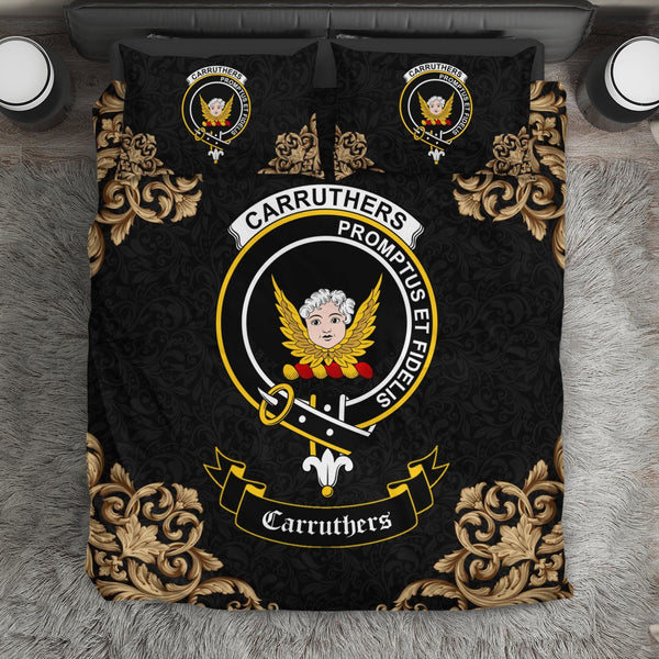 Carruthers Clan Bedding Set, Scottish Tartan Carruthers Clans Bedding Set Black Style