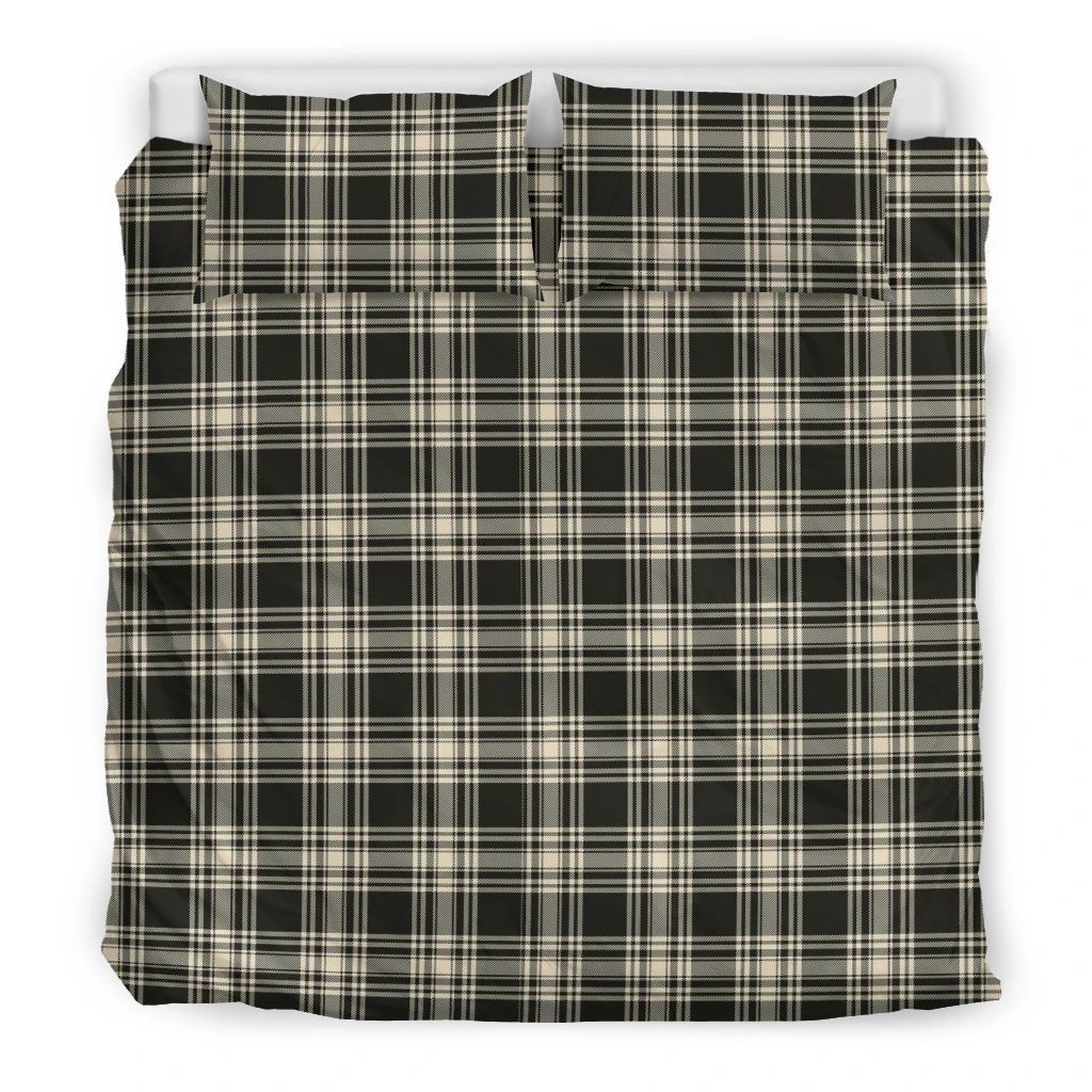 Menzies Black & White Clan Bedding Set, Scottish Tartan Menzies Black & White Clans Bedding Set