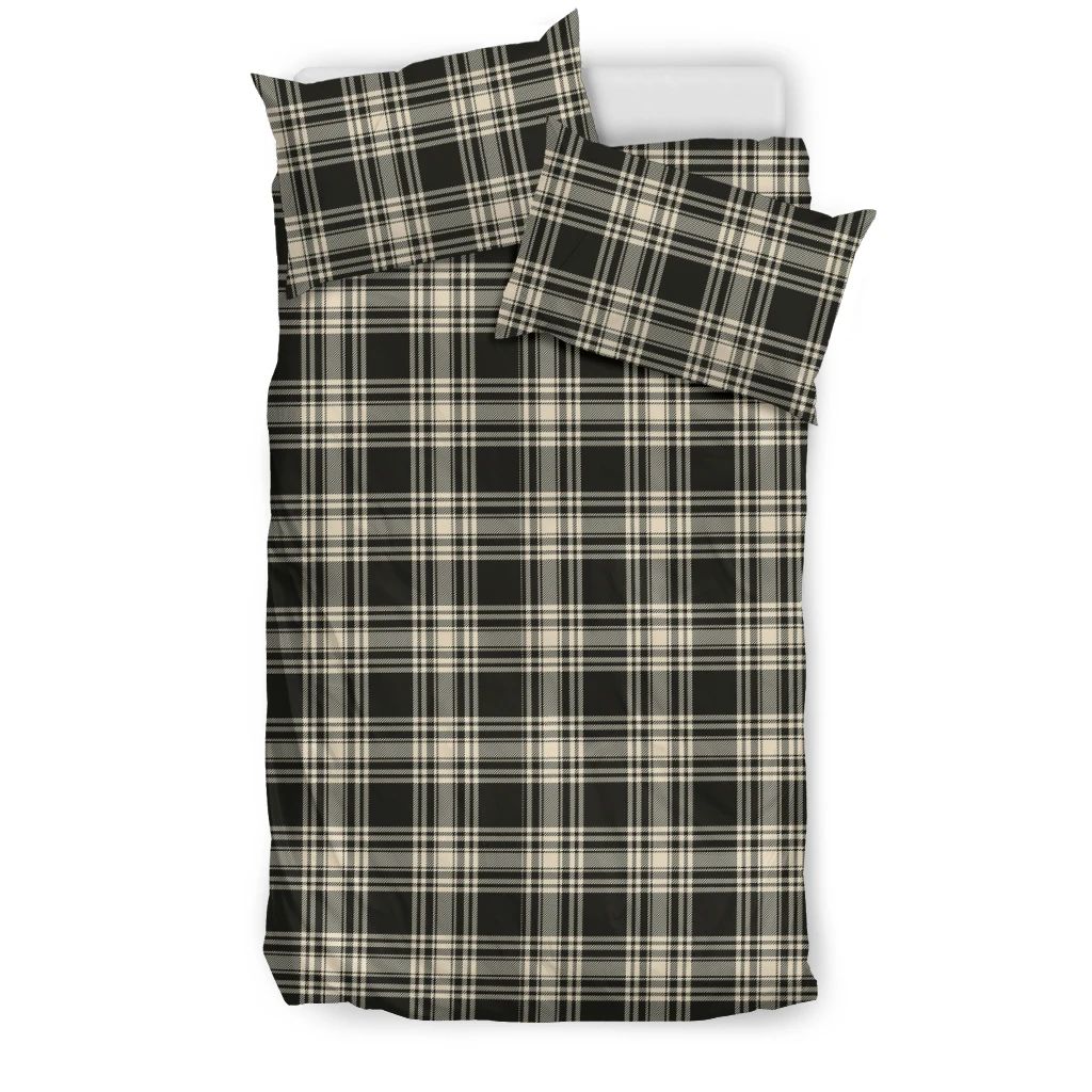 Menzies Black & White Clan Bedding Set, Scottish Tartan Menzies Black & White Clans Bedding Set