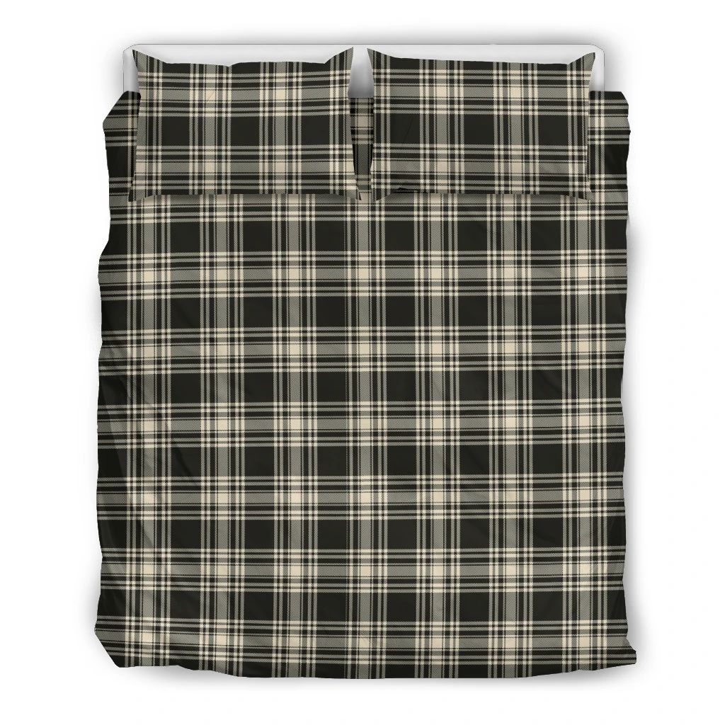 Menzies Black & White Clan Bedding Set, Scottish Tartan Menzies Black & White Clans Bedding Set
