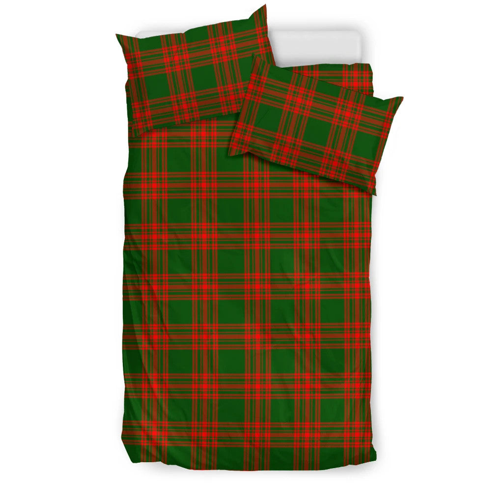 Menzies Green Modern Clan Bedding Set, Scottish Tartan Menzies Green Modern Clans Bedding Set
