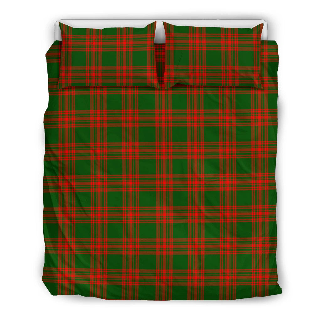 Menzies Green Modern Clan Bedding Set, Scottish Tartan Menzies Green Modern Clans Bedding Set