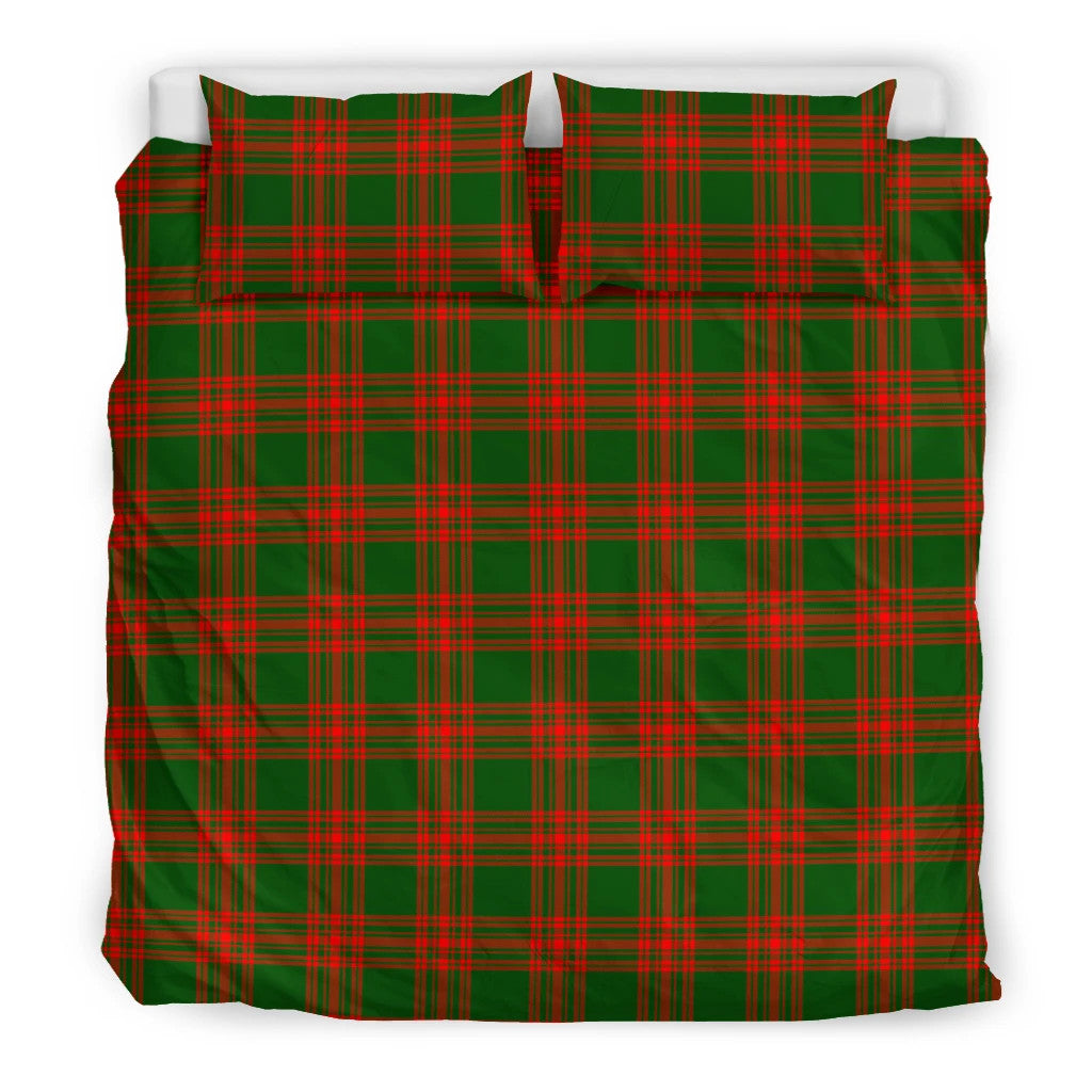 Menzies Green Modern Clan Bedding Set, Scottish Tartan Menzies Green Modern Clans Bedding Set