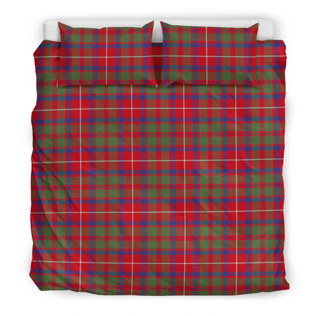 Shaw Red Modern Clan Bedding Set, Scottish Tartan Shaw Red Modern Clans Bedding Set