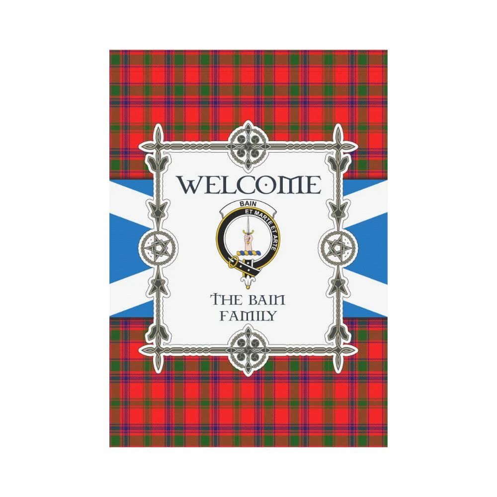 Bain Clan Garden Flag, Scottish Tartan Bain Clans Garden Flag New Style