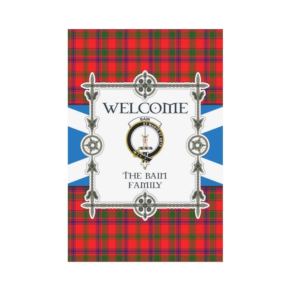 Bain Clan Garden Flag, Scottish Tartan Bain Clans Garden Flag New Style