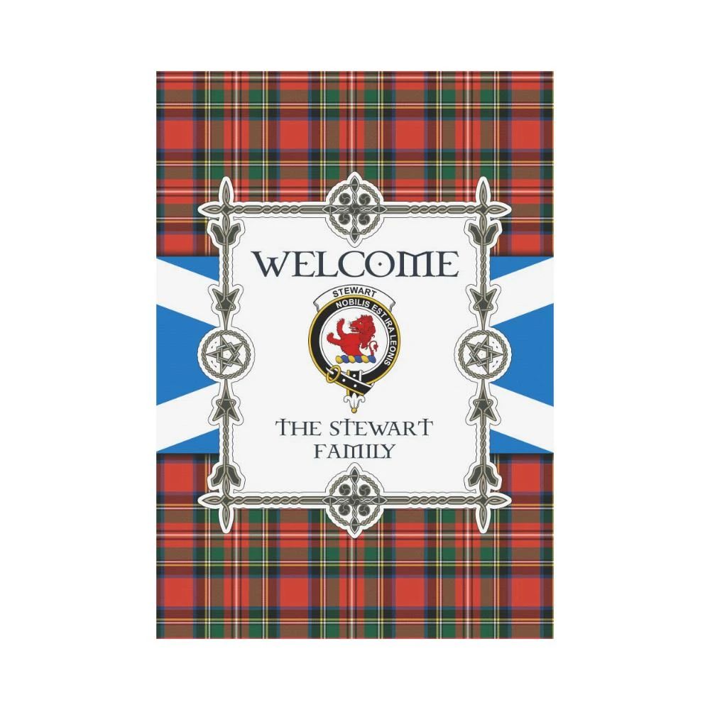 Stewart 3 Clan Garden Flag, Scottish Tartan Stewart 3 Clans Garden Flag New Style