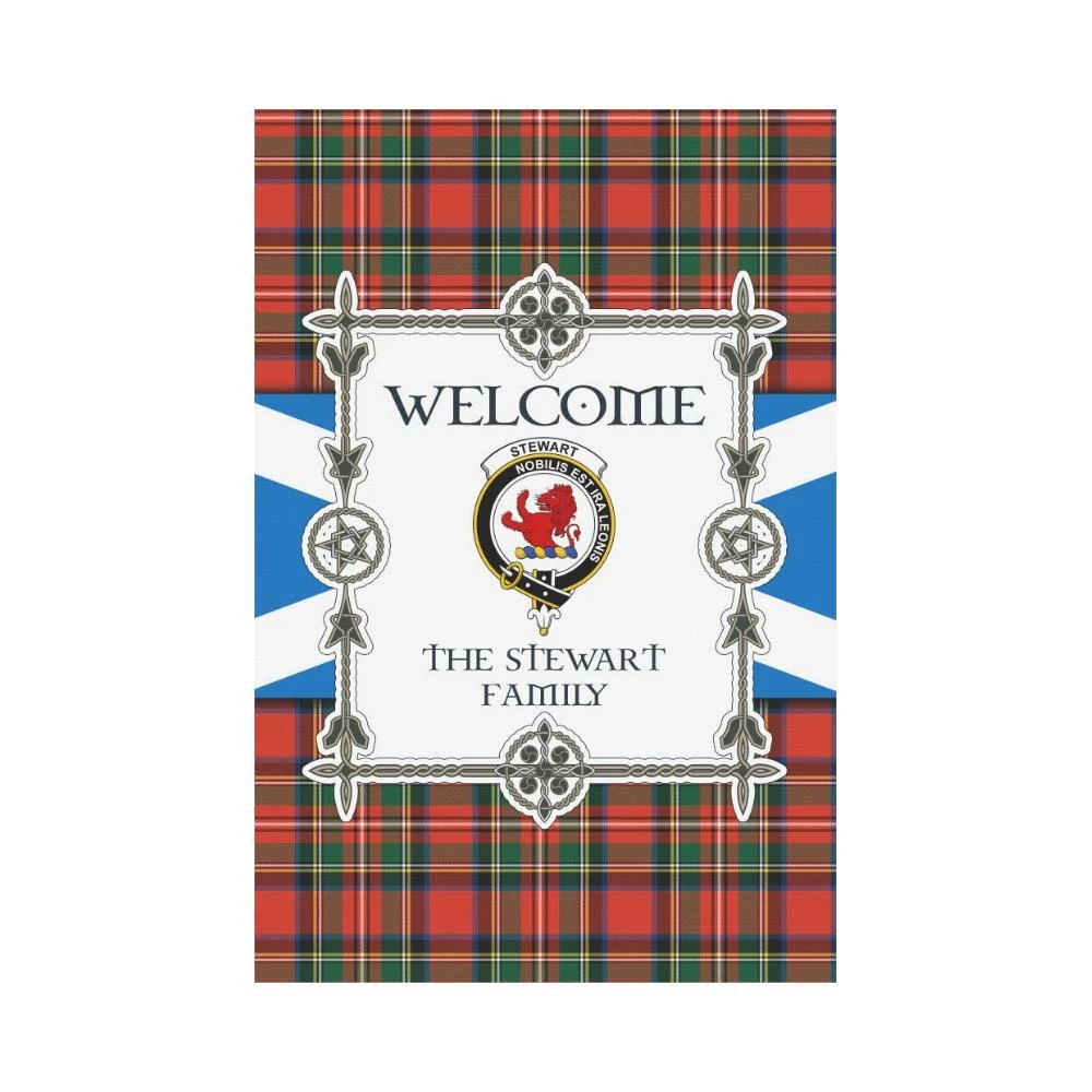 Stewart 3 Clan Garden Flag, Scottish Tartan Stewart 3 Clans Garden Flag New Style