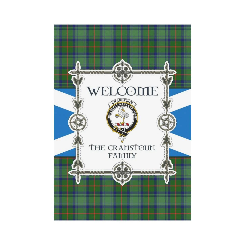 Cranstoun Clan Garden Flag, Scottish Tartan Cranstoun Clans Garden Flag New Style
