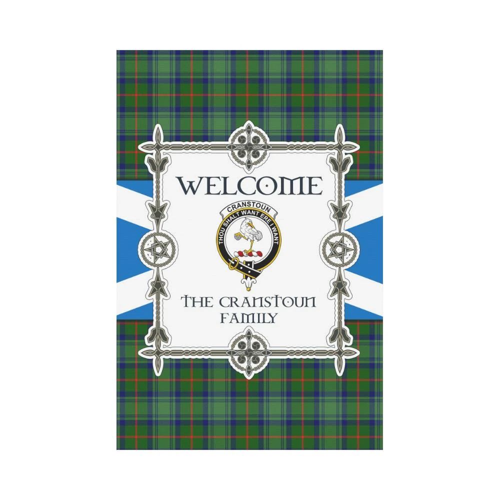 Cranstoun Clan Garden Flag, Scottish Tartan Cranstoun Clans Garden Flag New Style