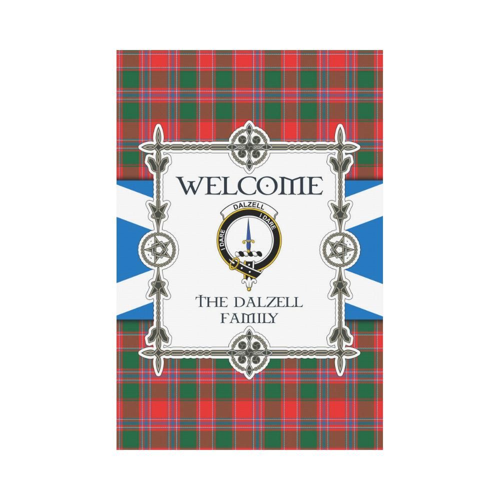 Dalzell Clan Garden Flag, Scottish Tartan Dalzell Clans Garden Flag New Style