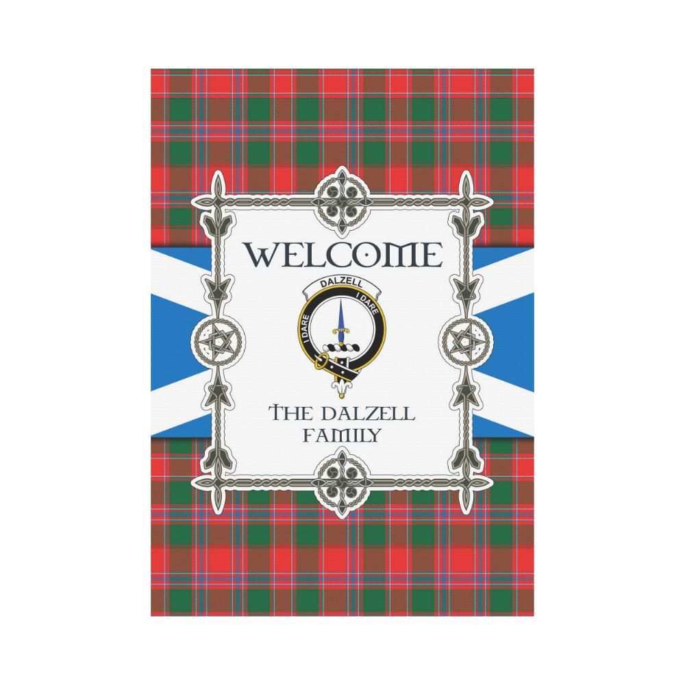 Dalzell Clan Garden Flag, Scottish Tartan Dalzell Clans Garden Flag New Style